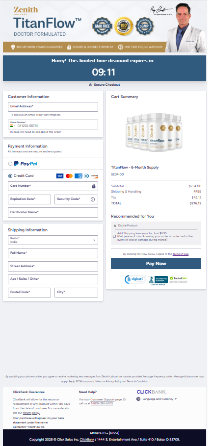 Titanflow order page
